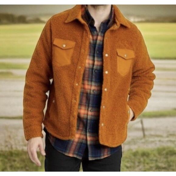 Goodfellow Other - GOODFELLOW Tan Sherpa Snap Front Jacket